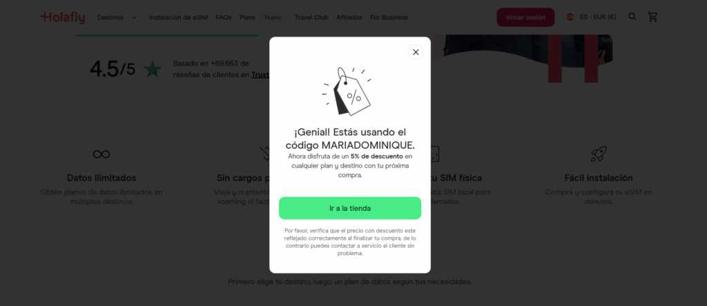holafly esim 5% descuento preparando el viaje a