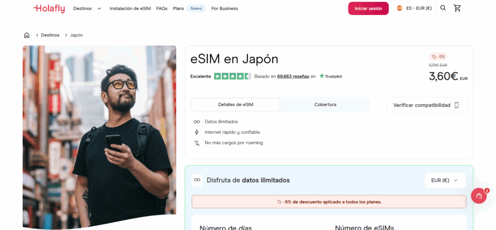 holafly esim 5% descuento preparando el viaje a