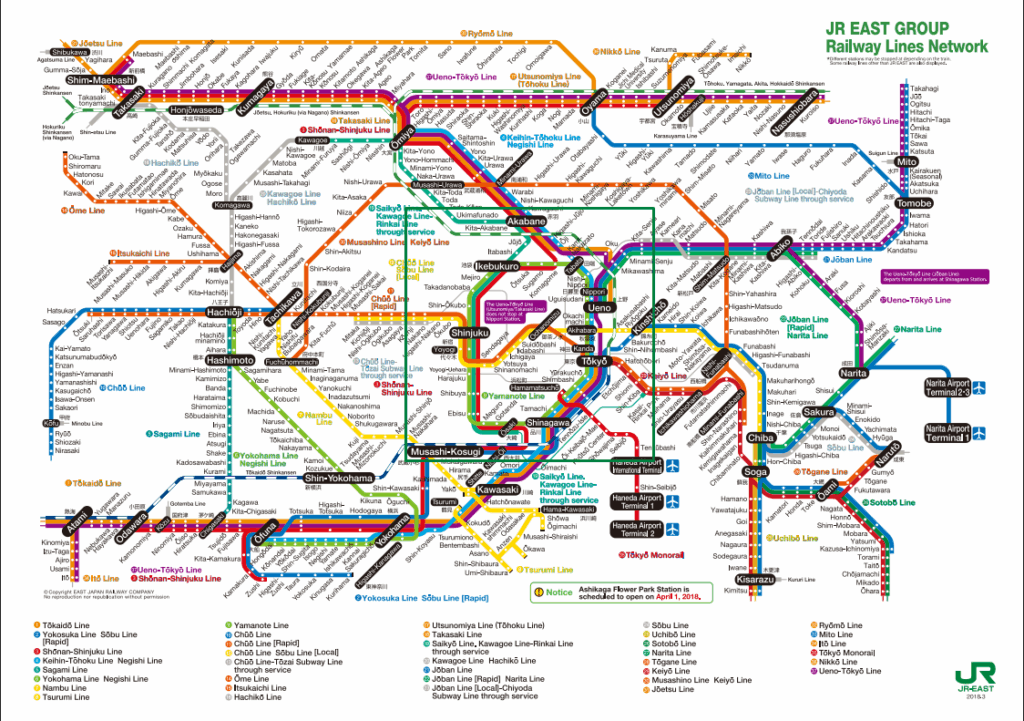 líneas JR en tokio y línea yamanote